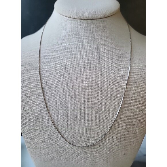 925 Sterling Silver Box Chain Necklace Vintage Italy - Picture 3 of 10